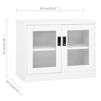 Thumbnail for Büroschrank Weiß 90x40x70 cm Stahl