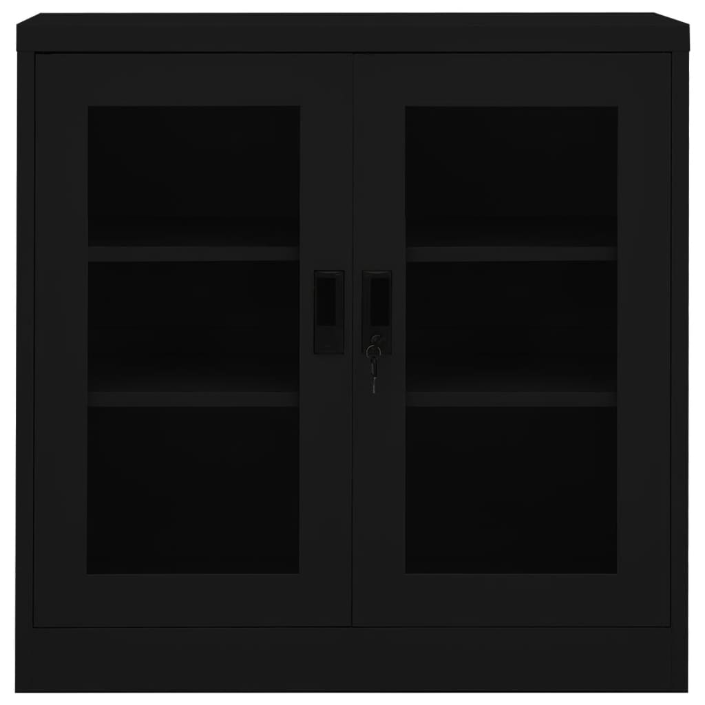 Büroschrank Schwarz 90x40x90 cm Stahl