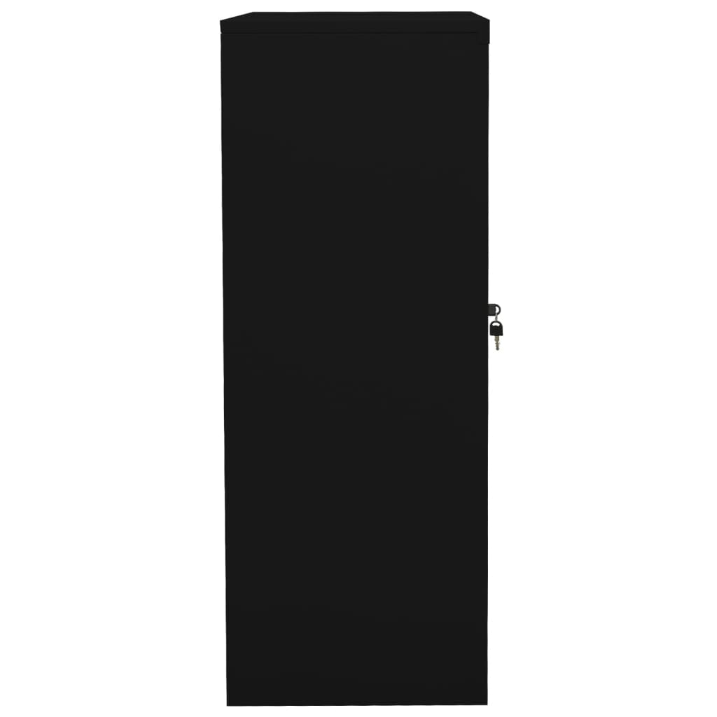 Büroschrank Schwarz 90x40x105 cm Stahl