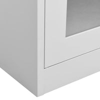 Thumbnail for Büroschrank Hellgrau 90x40x180 cm Stahl und Gehärtetes Glas