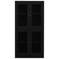 Thumbnail for Büroschrank Schwarz 90x40x180 cm Stahl und Hartglas
