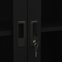 Thumbnail for Büroschrank Schwarz 90x40x180 cm Stahl und Hartglas