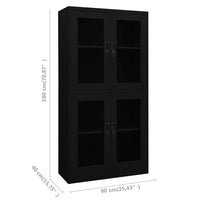 Thumbnail for Büroschrank Schwarz 90x40x180 cm Stahl und Hartglas