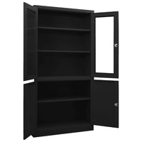 Thumbnail for Büroschrank Schwarz 90x40x180 cm Stahl