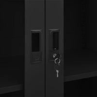 Thumbnail for Büroschrank Schwarz 90x40x180 cm Stahl