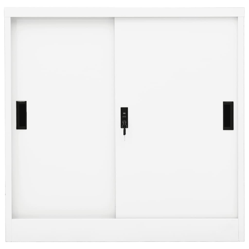Büroschrank mit Schiebetür Weiß 90x40x90 cm Stahl