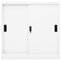 Thumbnail for Büroschrank mit Schiebetür Weiß 90x40x90 cm Stahl
