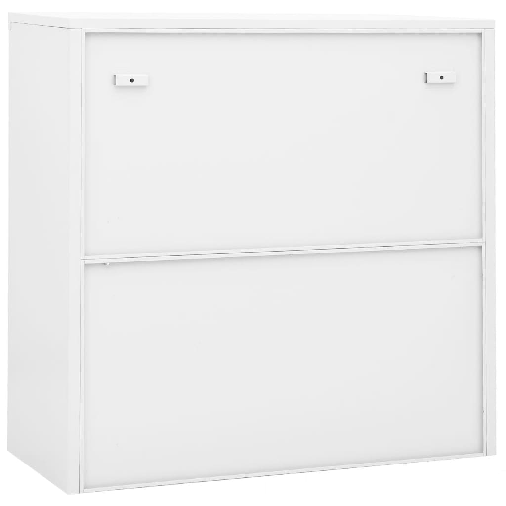Büroschrank mit Schiebetür Weiß 90x40x90 cm Stahl