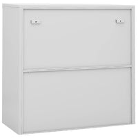 Thumbnail for Büroschrank mit Schiebetür Hellgrau 90x40x90 cm Stahl