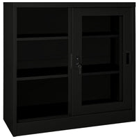Thumbnail for Schrank mit Schiebetür Schwarz 90x40x90 cm Stahl