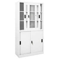 Thumbnail for Büroschrank mit Schiebetüren Weiß 90x40x180 cm Stahl