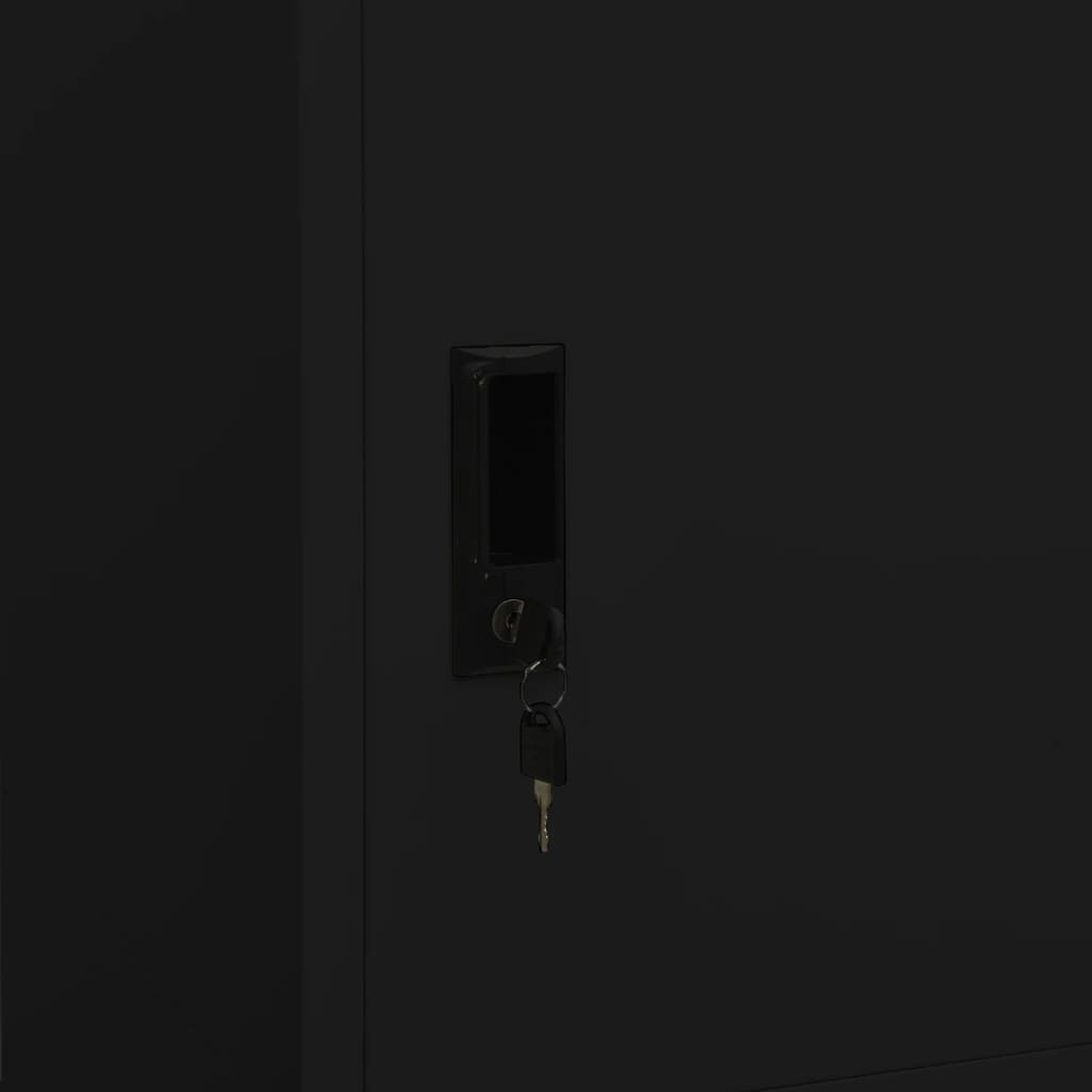 Kleiderschrank Schwarz 80x50x180 cm Stahl