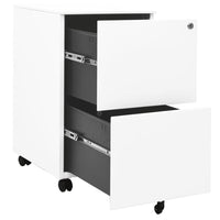 Thumbnail for Aktenschrank mit Rollen Weiß 39x45x67 cm Stahl
