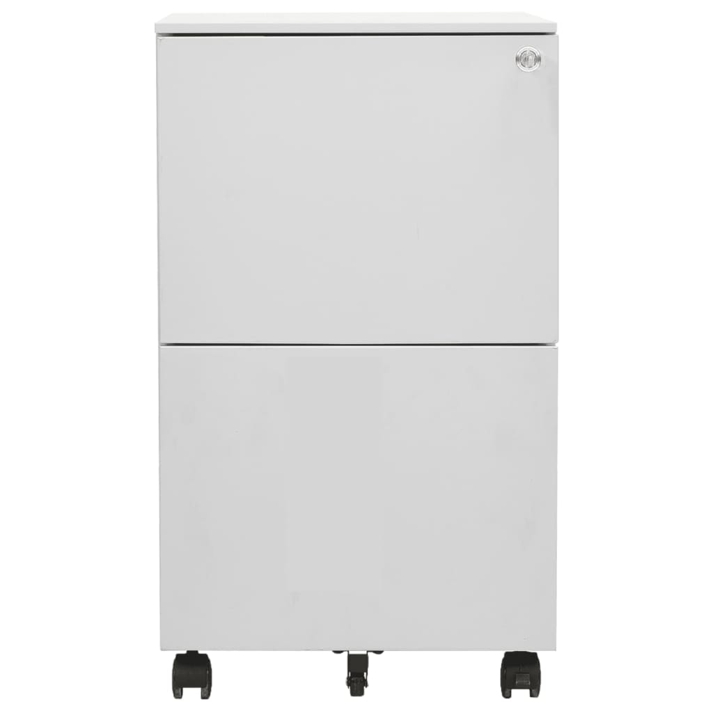 Aktenschrank mit Rollen Hellgrau 39x45x67 cm Stahl