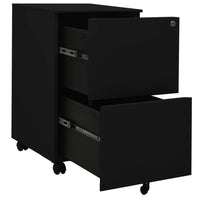 Thumbnail for Aktenschrank mit Rollen Schwarz 39x45x67 cm Stahl