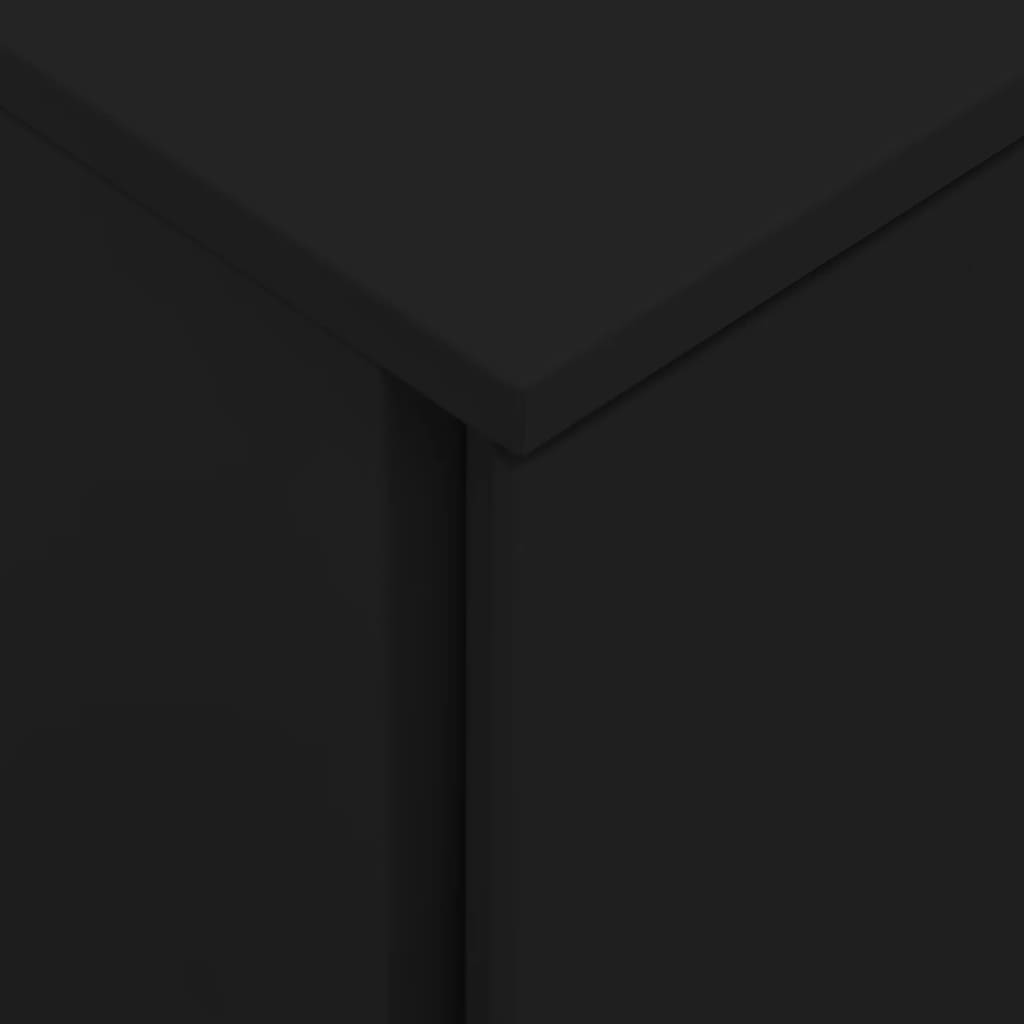 Aktenschrank mit Rollen Schwarz 39x45x67 cm Stahl