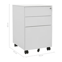 Thumbnail for Aktenschrank mit Rollen Hellgrau 39x45x60 cm Stahl
