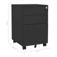 Thumbnail for Aktenschrank mit Rollen Anthrazit 39x45x60 cm Stahl