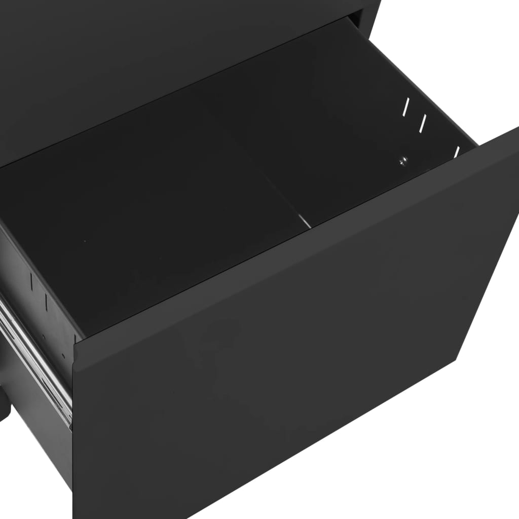Aktenschrank mit Rollen Anthrazit 39x45x60 cm Stahl