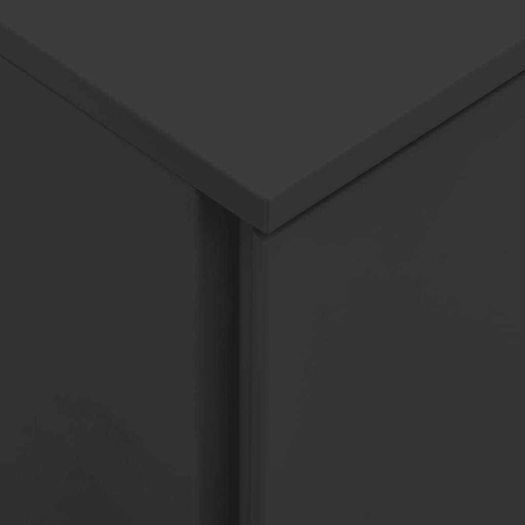 Aktenschrank mit Rollen Anthrazit 39x45x60 cm Stahl