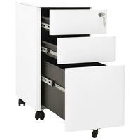 Thumbnail for Aktenschrank mit Rollen Weiß 30x45x59 cm Stahl