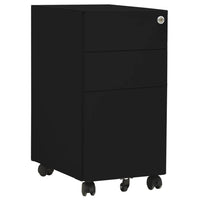 Thumbnail for Aktenschrank mit Rollen Schwarz 30x45x59 cm Stahl