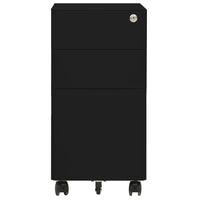Thumbnail for Aktenschrank mit Rollen Schwarz 30x45x59 cm Stahl