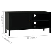 Thumbnail for TV-Schrank Schwarz 90x30x44 cm Stahl und Glas