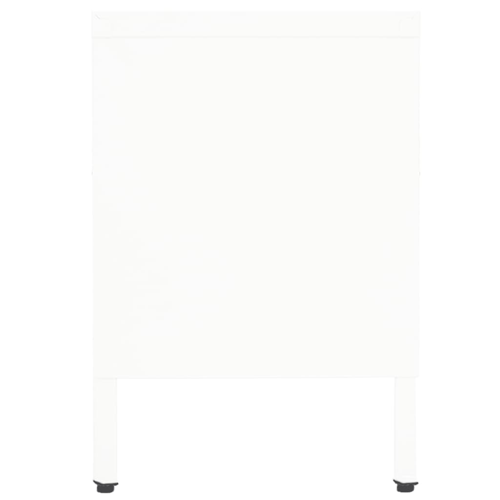 TV-Schrank Weiß 90x30x44 cm Stahl und Glas