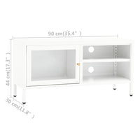 Thumbnail for TV-Schrank Weiß 90x30x44 cm Stahl und Glas