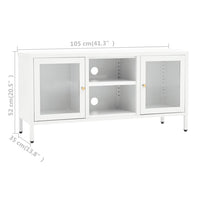 Thumbnail for TV-Schrank Weiß 105x35x52 cm Stahl und Glas