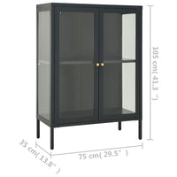 Thumbnail for Sideboard Anthrazit 75x35x105 cm Stahl und Glas