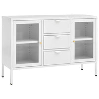 Thumbnail for Sideboard Weiß 105x35x70 cm Stahl und Hartglas