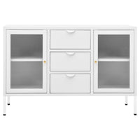Thumbnail for Sideboard Weiß 105x35x70 cm Stahl und Hartglas
