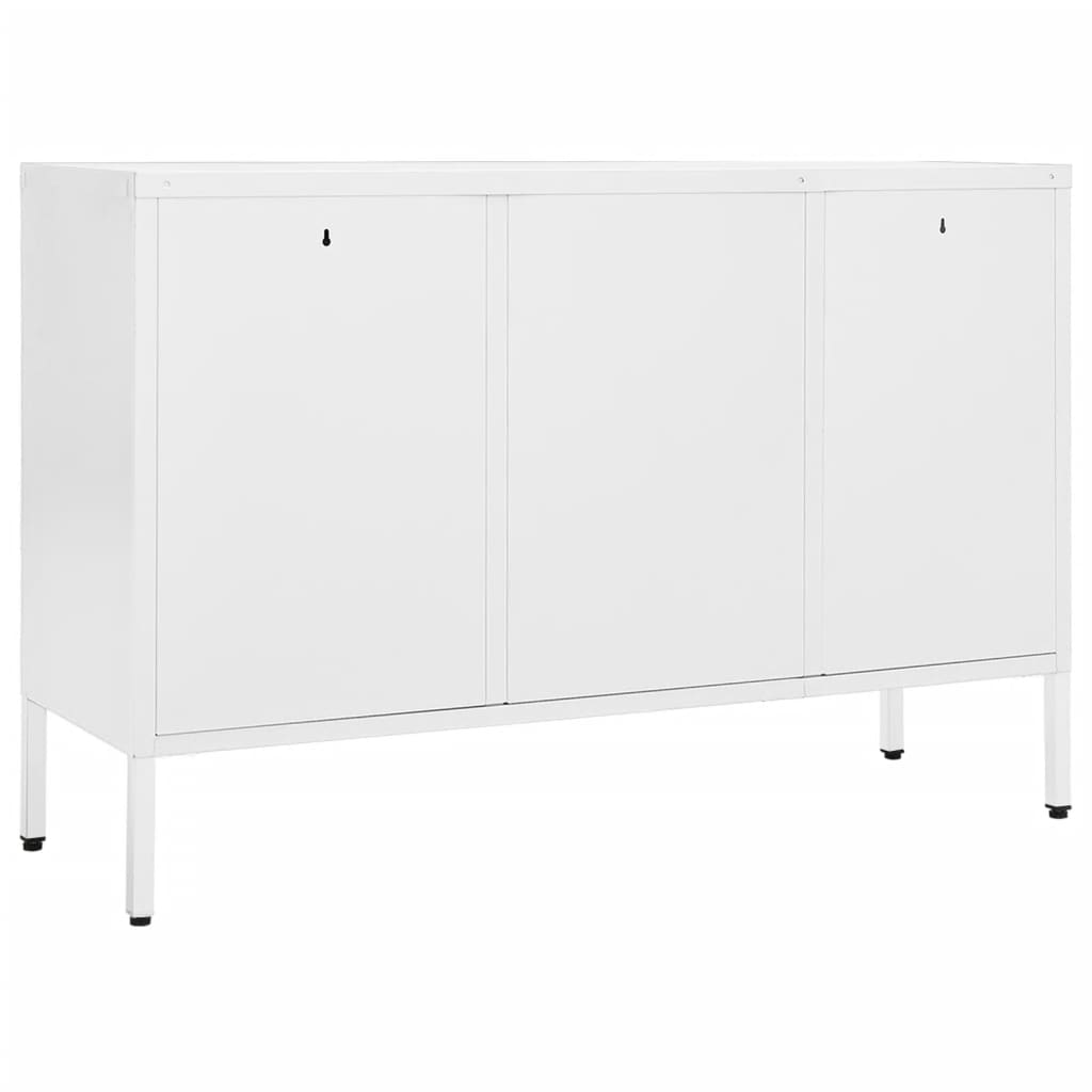 Sideboard Weiß 105x35x70 cm Stahl und Hartglas