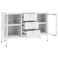 Thumbnail for Sideboard Weiß 105x35x70 cm Stahl und Hartglas
