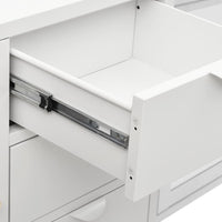 Thumbnail for Sideboard Weiß 105x35x70 cm Stahl und Hartglas