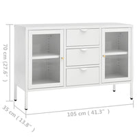 Thumbnail for Sideboard Weiß 105x35x70 cm Stahl und Hartglas