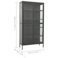 Thumbnail for Vitrine Anthrazit 90x40x180 cm Stahl und Gehärtetes Glas