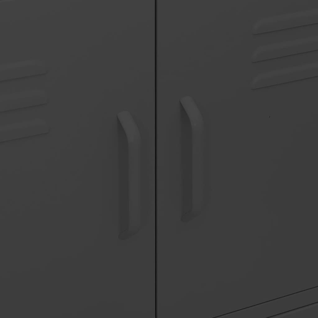 Lagerschrank Schwarz 80x35x101,5 cm Stahl