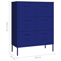 Thumbnail for Schubladenschrank Marineblau 80x35x101,5 cm Stahl