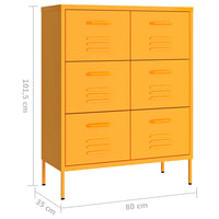 Thumbnail for Schubladenschrank Senfgelb 80x35x101,5 cm Stahl