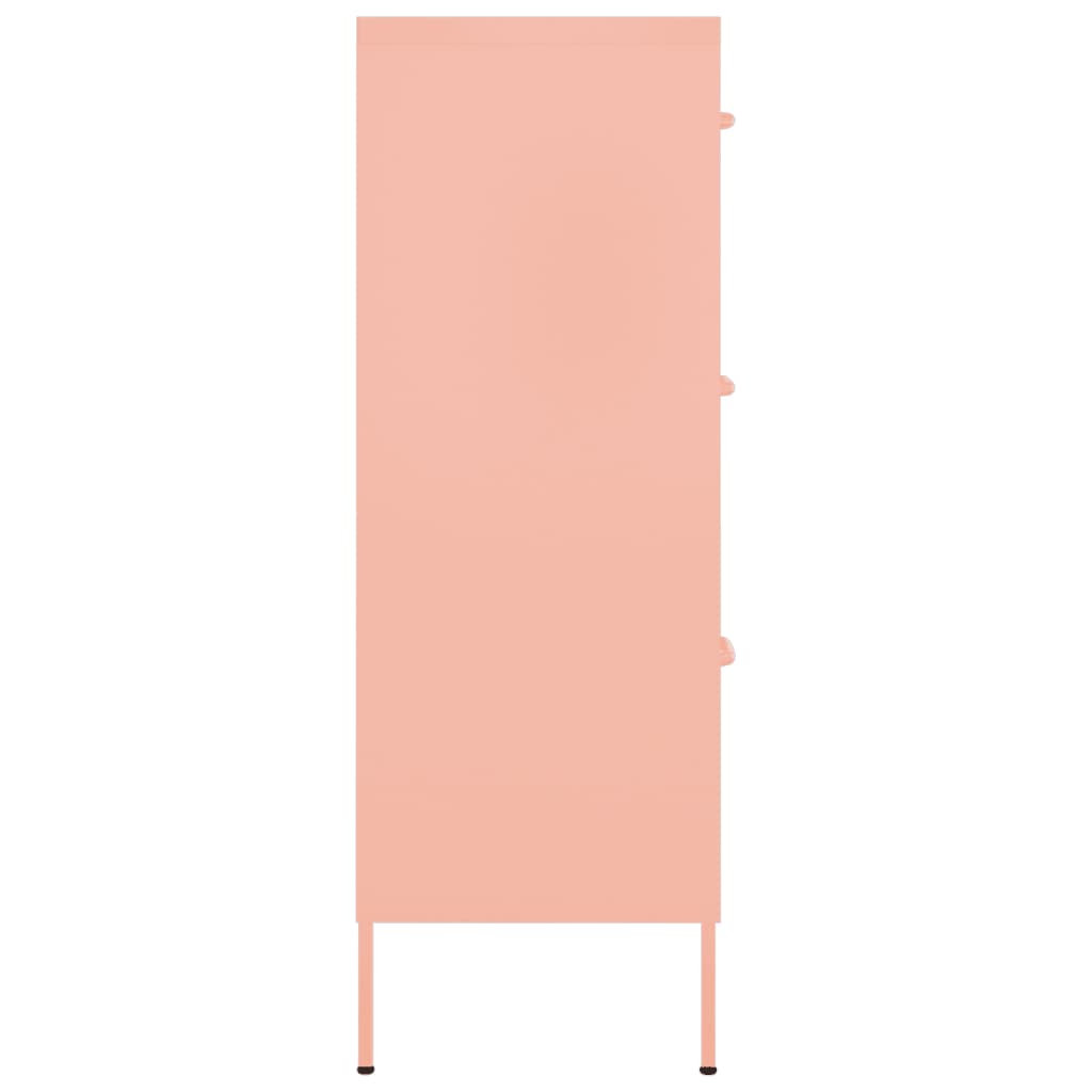 Schubladenschrank Rosa 80x35x101,5 cm Stahl