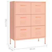 Thumbnail for Schubladenschrank Rosa 80x35x101,5 cm Stahl