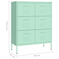 Thumbnail for Schubladenschrank Minzgrün 80x35x101,5 cm Stahl