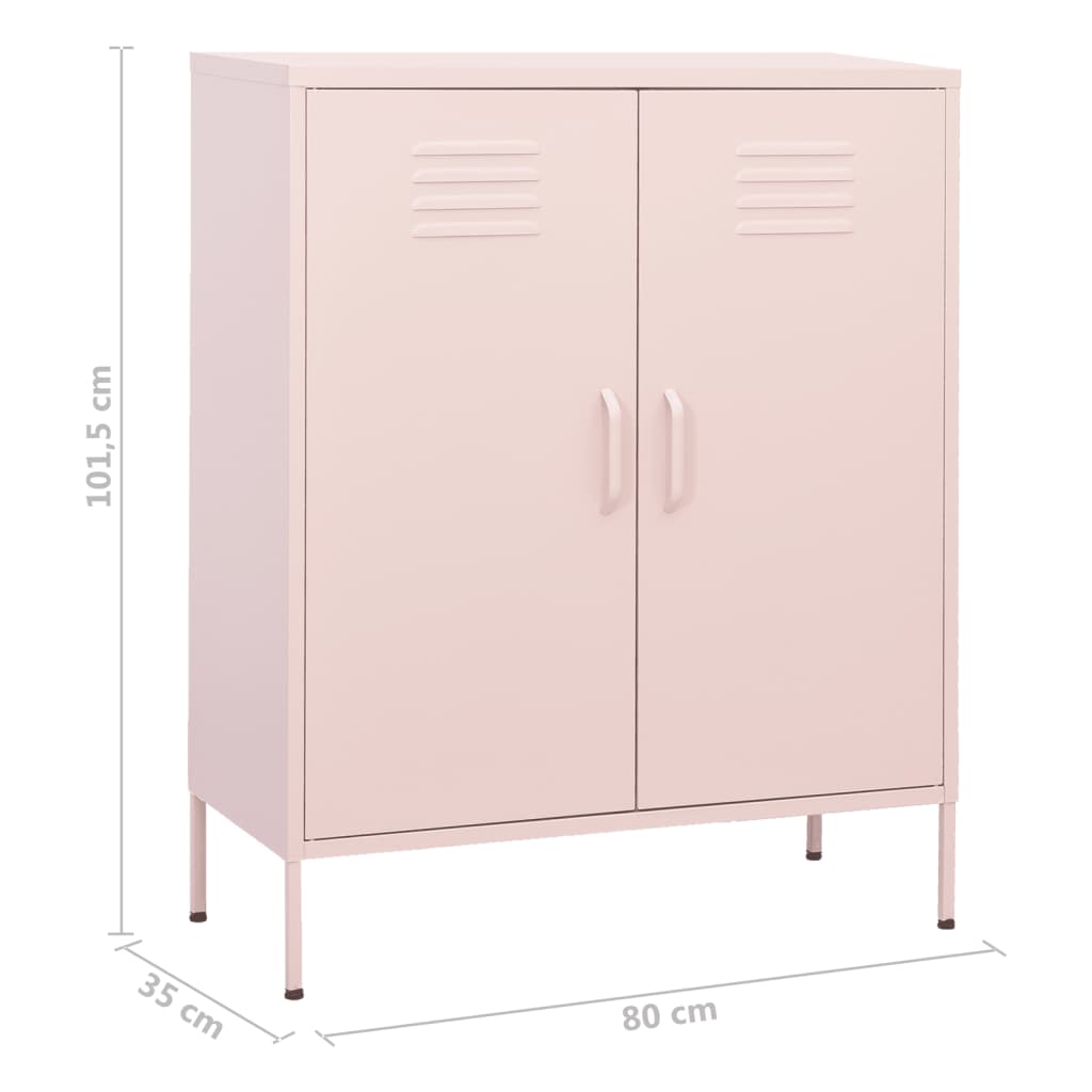 Lagerschrank Rosa 80x35x101,5 cm Stahl