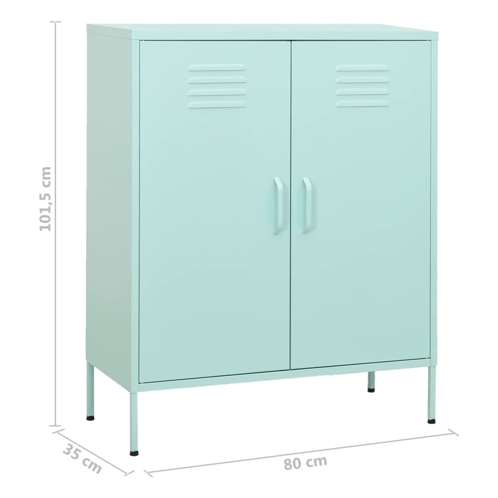 Lagerschrank Minzgrün 80x35x101,5 cm Stahl