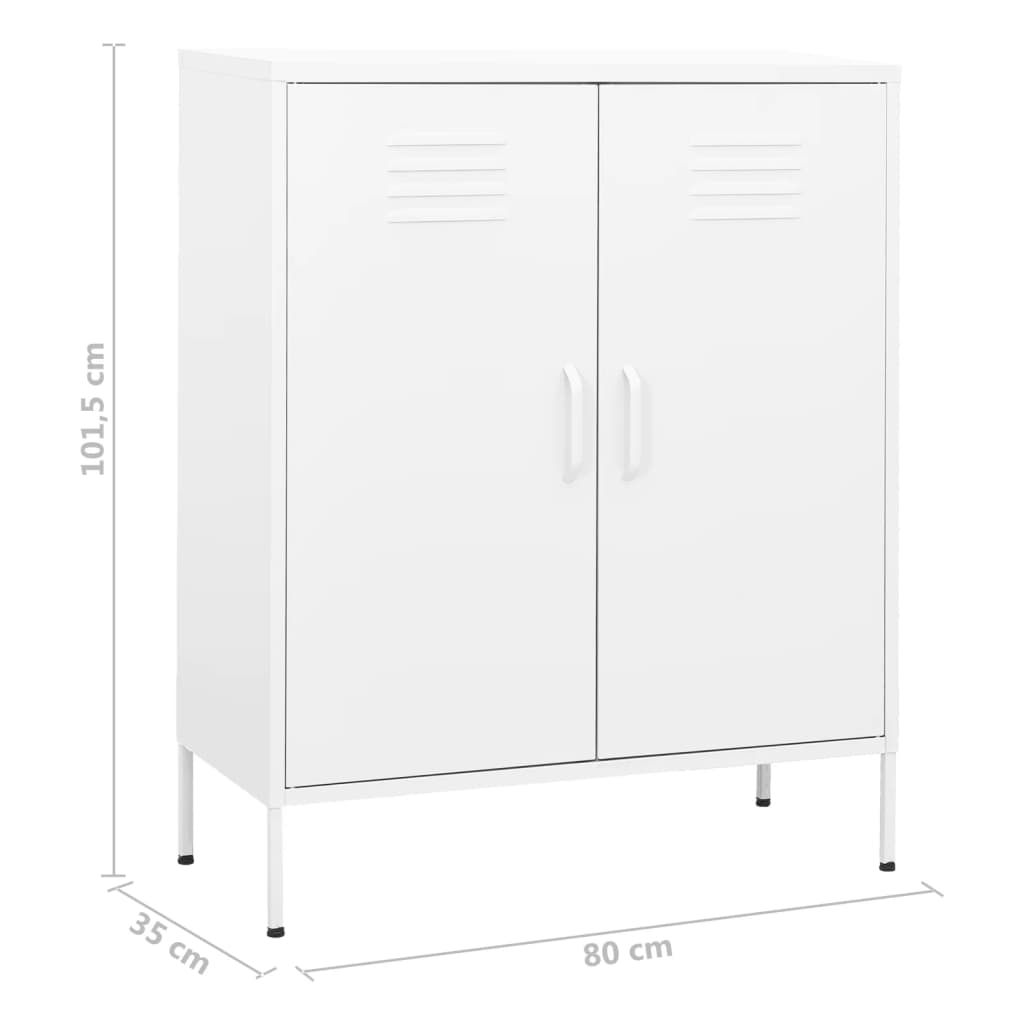 Lagerschrank Weiß 80x35x101,5 cm Stahl