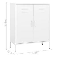 Thumbnail for Lagerschrank Weiß 80x35x101,5 cm Stahl