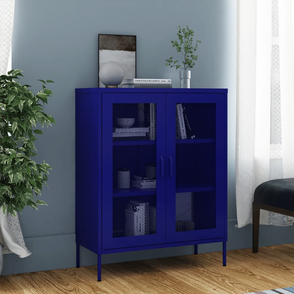 Lagerschrank Marineblau 80x35x101,5 cm Stahl